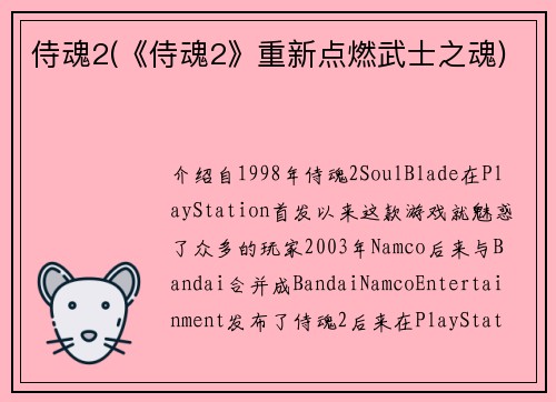侍魂2(《侍魂2》重新点燃武士之魂)